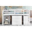 Lit mezzanine double bas avec cabinet