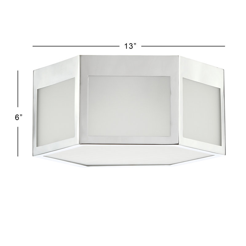 Plafonnier encastré géométrique unique à 2 lumières Hoosier, H 6 po x l 13 po x P 13 po
