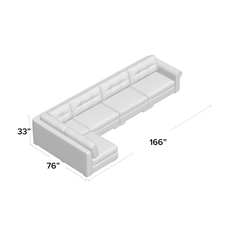 Mosely Upholstered L-Shaped Sectional Left Hand Facing, Off White Revolution®