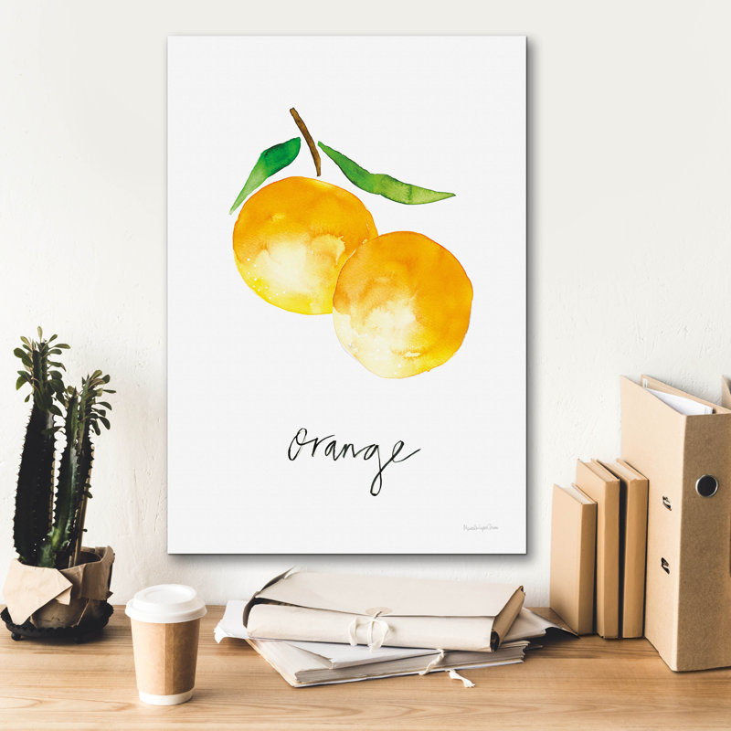 Art mural sur toile Epic Graffiti «Single Orange» par Mercedes Lopez Charro, H 26 po x l 18 po x P 0,75 po