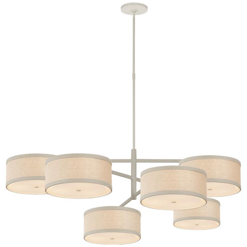 Walker 18 - Light Chandelier, 24.25" H x 54.25" W x 53" D, White, Gild