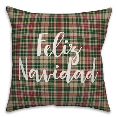  Coussin Feliz Navidad in Tartan