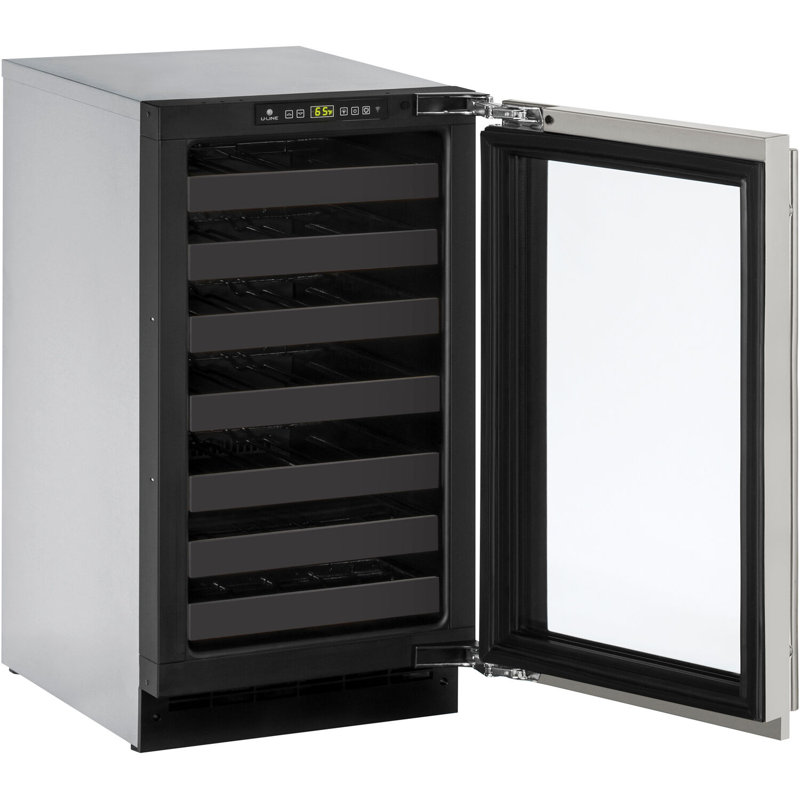 U-Line Single Zone 17.75'' 31 Bottle Wine Refrigerator with Reversible Door