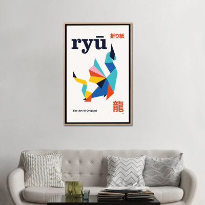 Ryu Origami Geometric Poster - Wall Art Print - Framed Canvas