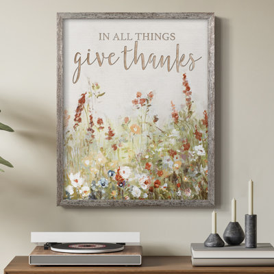 Give Thanks Framed Print - Solid Wood