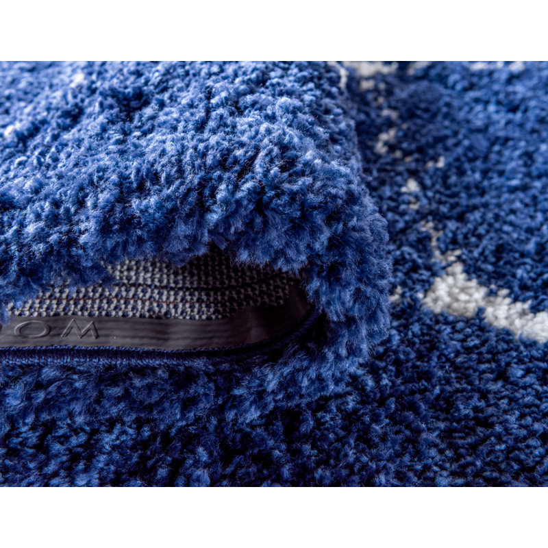 Geometric Shag Area Rug, Runner 79 x 183cm