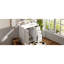 Meuble-lavabo Nassau de 36 po avec lavabo en céramique, glissière de tiroir en bois massif et charnières, rangement spacieux, couleur blanche, style moderne, cadre facile à assembler, espace de rangement, motif rainuré unique-121074544