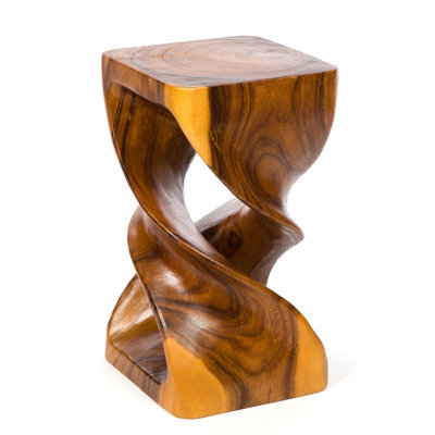 Double Twist Solid Wood Accent Stool