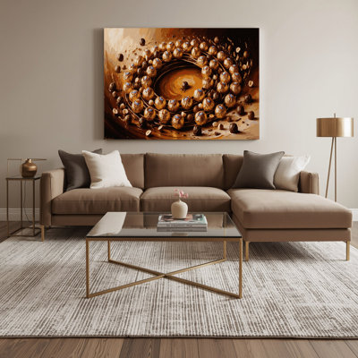 Desserts Ferrero Rocher, art mural sur toile rouge
