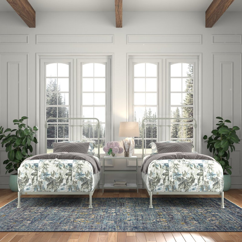 160 Picket Fence Bed | Hidden Foot Standard, Twin, Sage Green