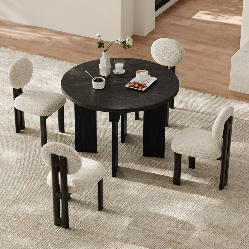 Table de salle à manger 45 po, H 29,9 po x l 44,9 po x P 44,9 po, Noir