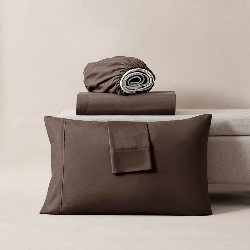 Ensemble de draps ultra doux et respirant Hotel Collection, Brun chocolat, Très grand lit
