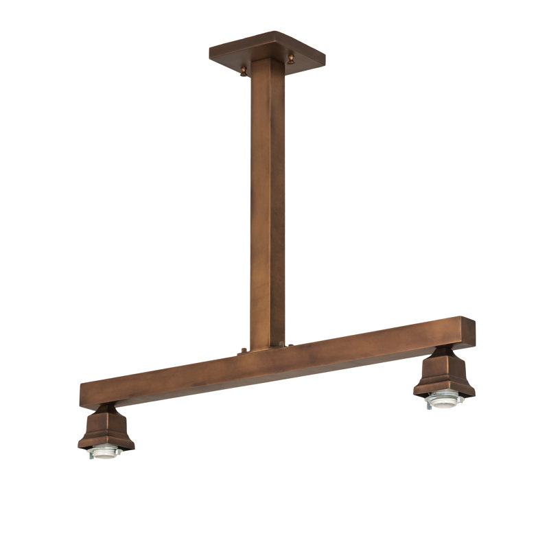 38.5" Long Parker Poppy 2 Light Island Pendant, Light Brown
