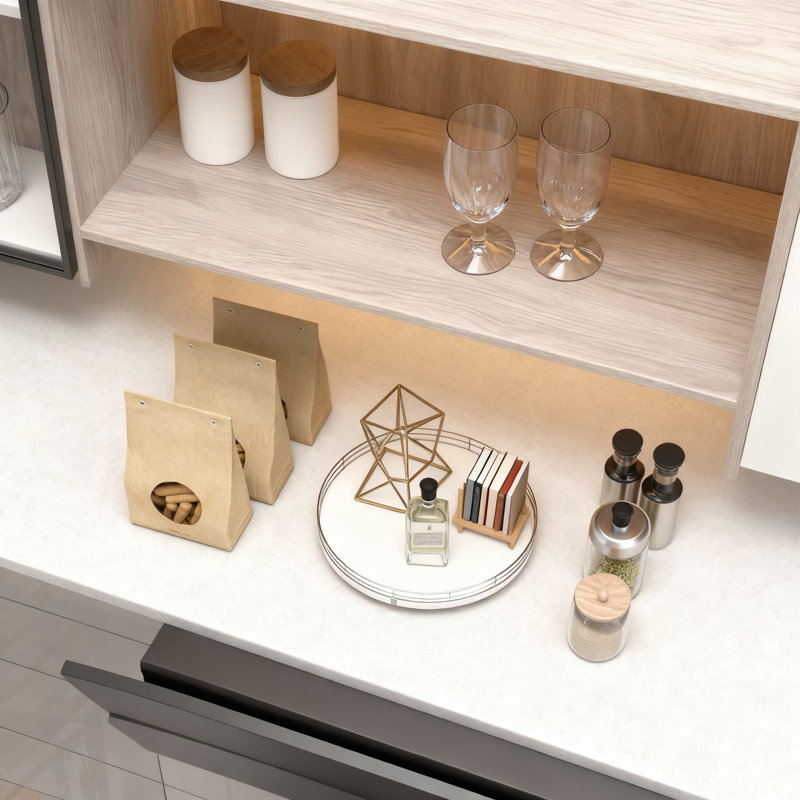 Rotating Wood Tray With Metal Frame, Multi-Purpose Organizer For Bathroom Vanity, Dresser, Kitchen Countertop, And Coffee Table Decor