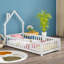 Cadre de lit simple pour lit d'enfant en bas âge, cadre de lit Montessori avec clôture et porte pour filles, tête de lit en forme de maison-1785381921