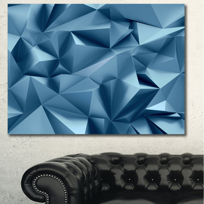 Abstrait géométrique 3D - impression sur toile tendue, H 30 po x l 40 po x P 1 po