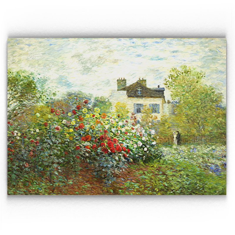 Le jardin de l'artiste - reproduction, H 18 po x l 27 po x P 1,5 po, Pas de tapis, Toile tendue