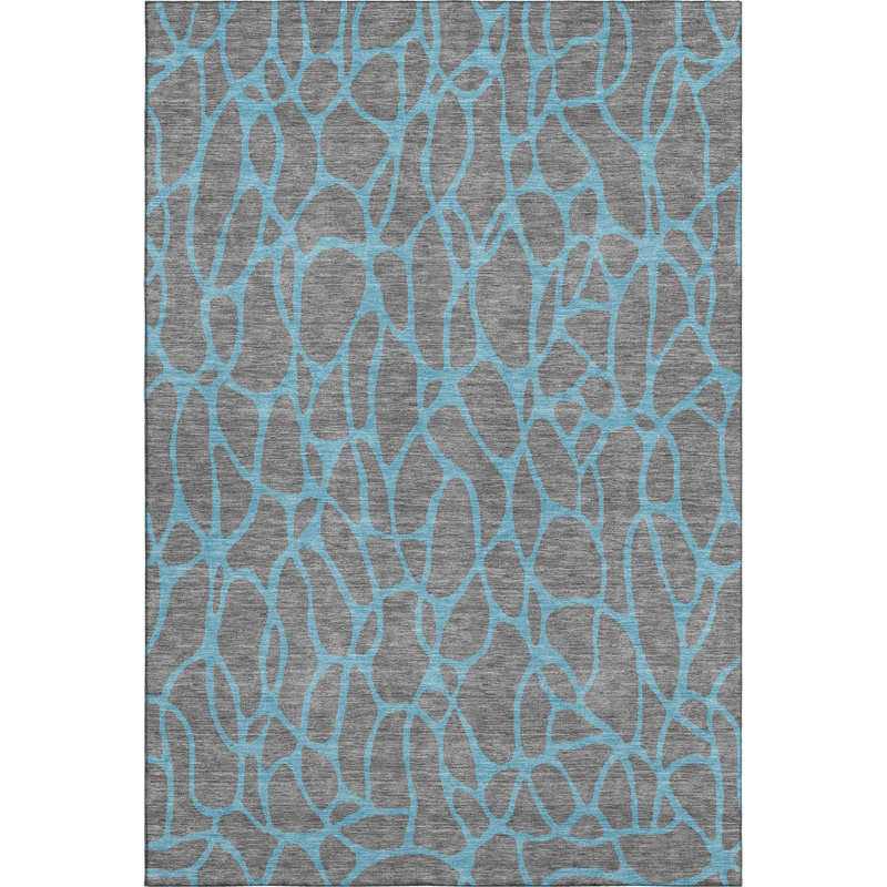 Tapis géométrique lavable à la machine de qualité supérieure Mayfield AMF1023, Rectangle 10 pi x 14 pi