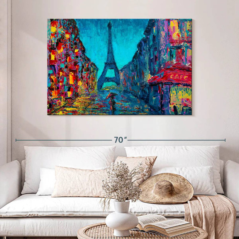 Ravi Paris Night Stroll Abstract, 32" H x 48" W
