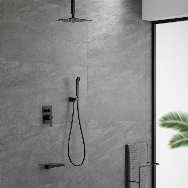 Ensemble de robinet de douche de plafond avec douchette de pluie