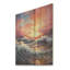 Abstrait orange, mer blanche et coucher de soleil I - plage et océan sur bois-2143282755
