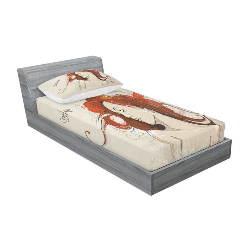 Ensemble de draps en grunges pour femmes, Ensemble de draps pour lit simple avec drap-housse