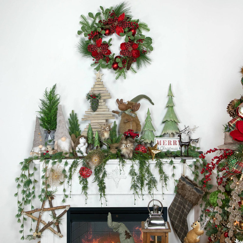 Décoration de Noël 10,5 "pin en base de jute naturelle