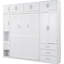 Lit blanc avec armoires - et lit double optimisant l'espace, avec casiers, armoires et fabrication