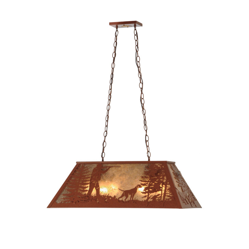 Rustic Lodge 6 - Light Pendant, 12" H x 33" W x 17" D, Rust, Rust