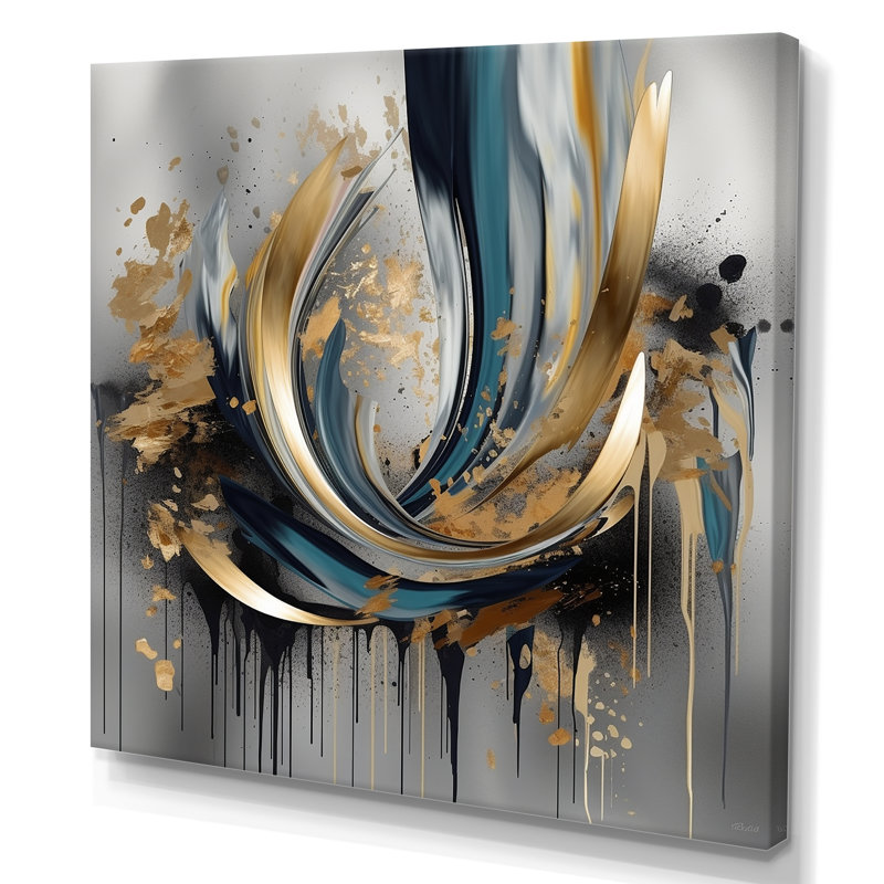Abstract Shapes And Infinity Lines  IV - Abstract Shapes Wall Art, Wrapped Canvas, 16" H x 16" W