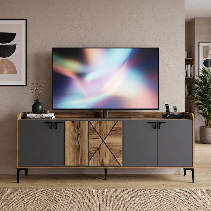 Aris 71'' Wide Wooden Sideboard with Accent Doors