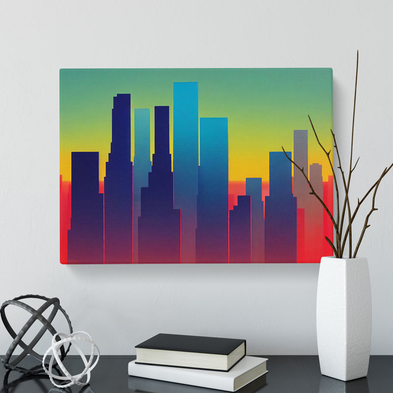 An Evocative Skyline Architecture Abstract - Wrapped Canvas Print, 50cm H x 76cm W x 3cm D