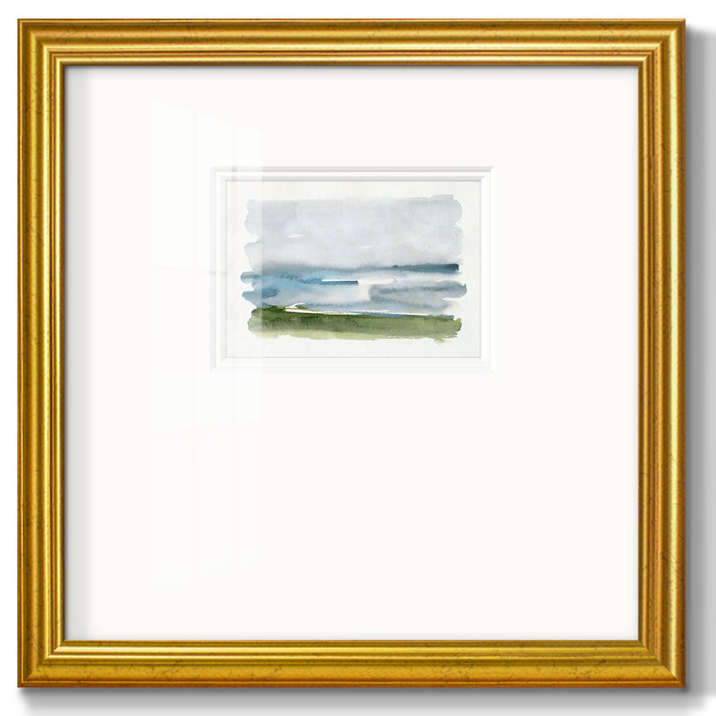 " Coastline Splash II " Painting Print, 21" H x 21" W x 1.25" D, Gold