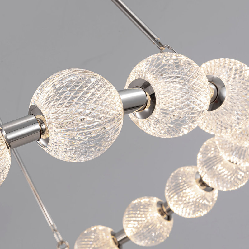 Marni Aluminum/Steel LED Chandelier, Polished Nickel, 16