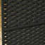 Paravent, écran d'intimité pliable à 6 panneaux de 5,6 pi de hauteur. Noir pour bureau à domicile, chambre à coucher. Cloison autoportante avec un charmant motif tissé à la main et un haut mur arqué haut. Chambre à coucher, bureau.
