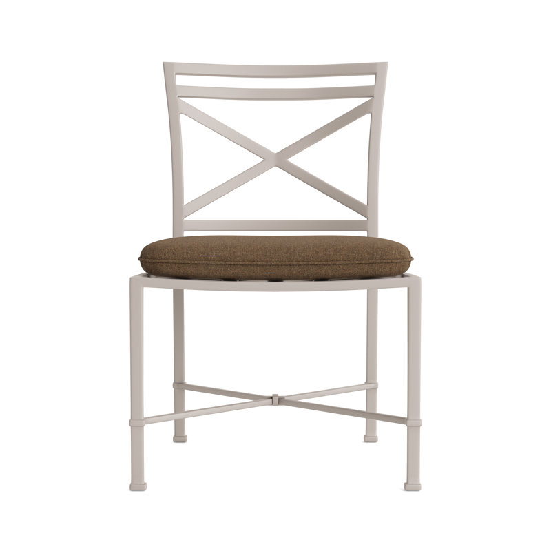 Venetian Outdoor Dining Side Chair, Brown, Fusion Moccasian, Dove Smooth