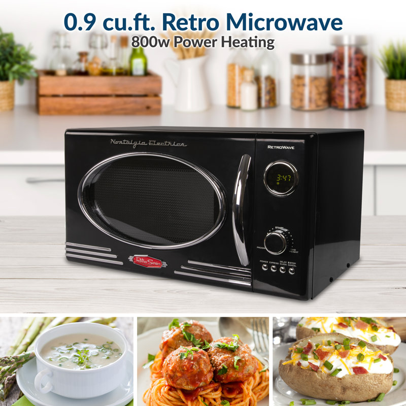 Nostalgia 25 L 900W Countertop Microwave, Black