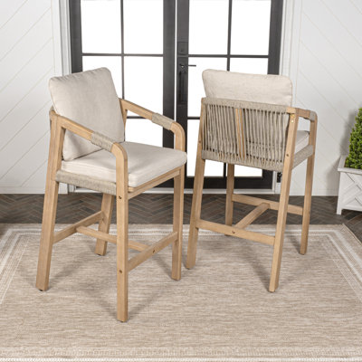 Acacia Outdoor 26.39'' Counter Stool with Cushion