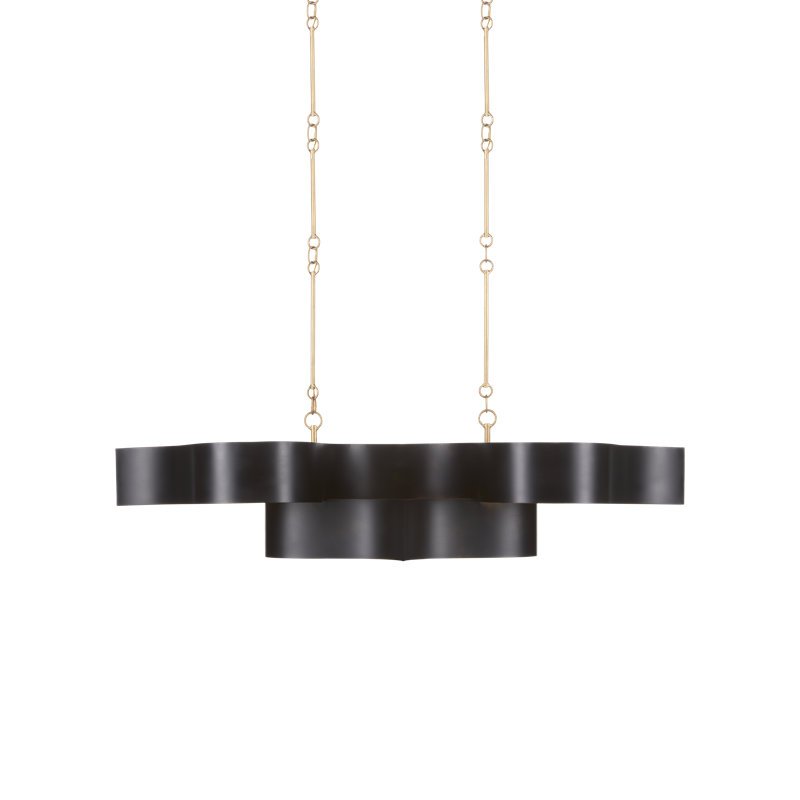 Grand Lotus 6 - Light Chandelier, Satin Black