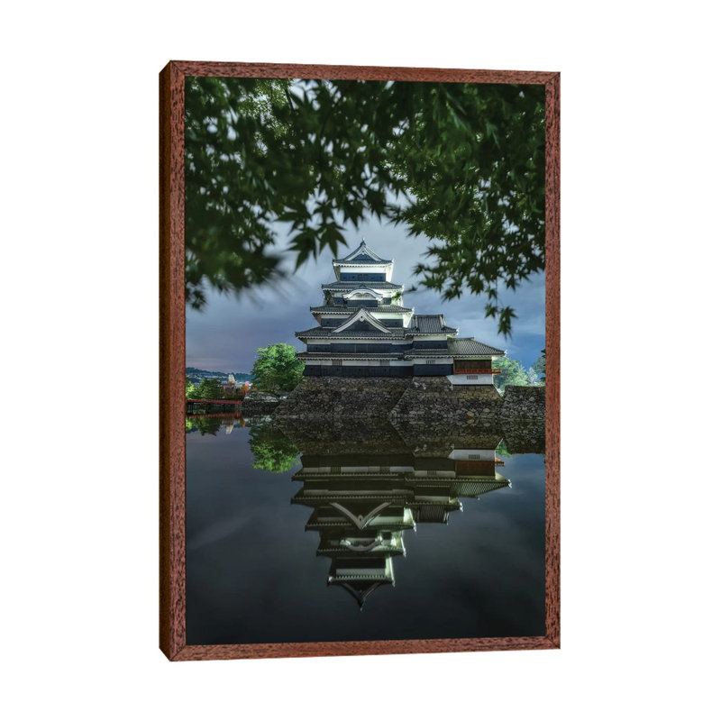 Matsumoto Castle IX by Daisuke Uematsu - Print on Canvas, 101.6cm H x 66.04cm W x 3.81cm D, Classic Brown Wood Framed