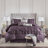 7 Piece Tufted Comforter Set Plum