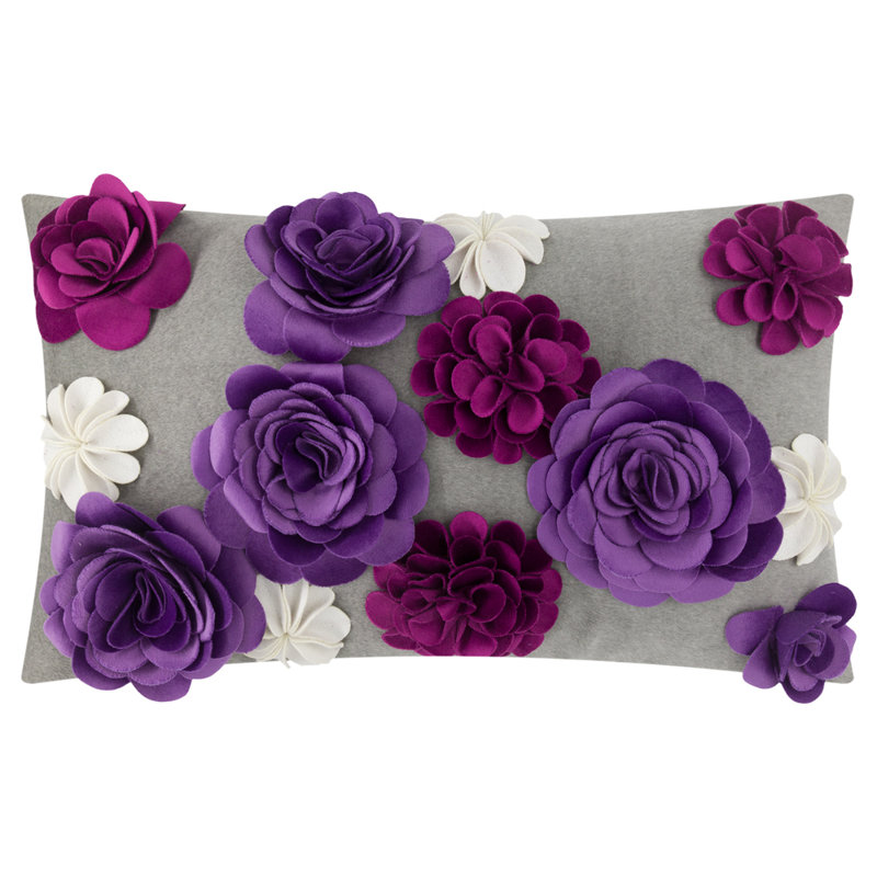 Housse de coussin 3D Floral, Mauve