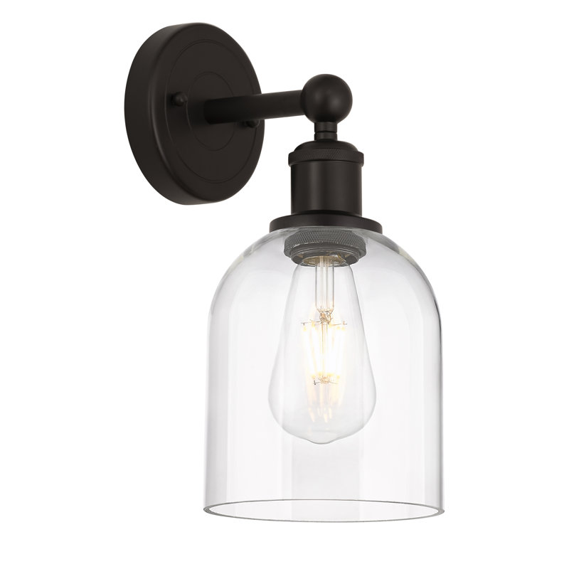 Allysson Steel Armed Sconce, Oil Rubbed Bronze, Clear