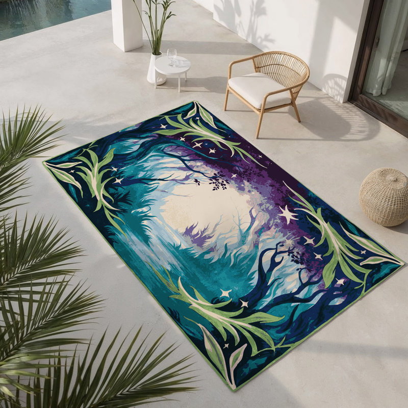 Tapis intérieur et extérieur Radiant Roots, Rectangle 4pi x 6 pi