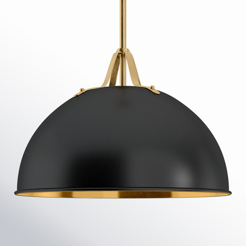 Carlisa 1 - Light Dome Pendant, Black/Gold