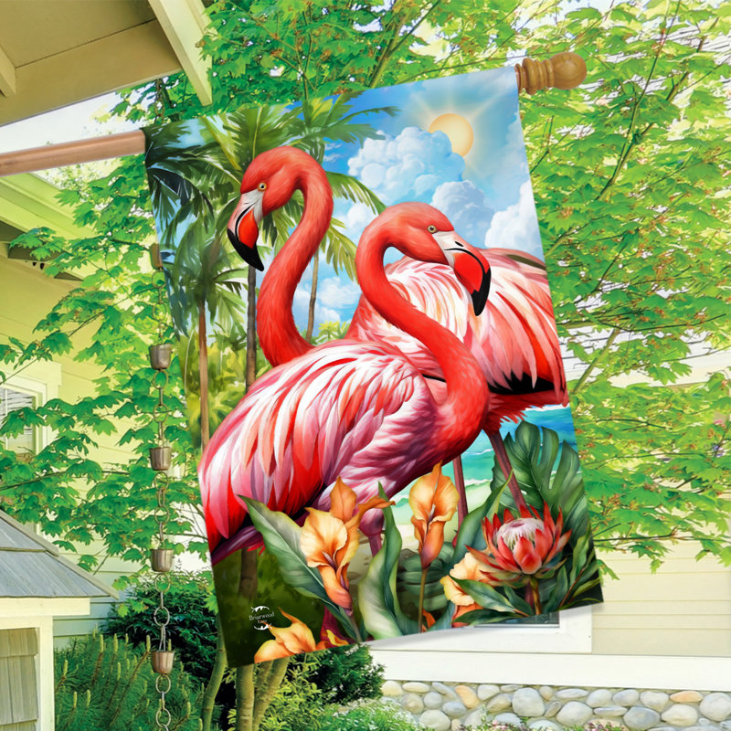Drapeau de maison flamant rose