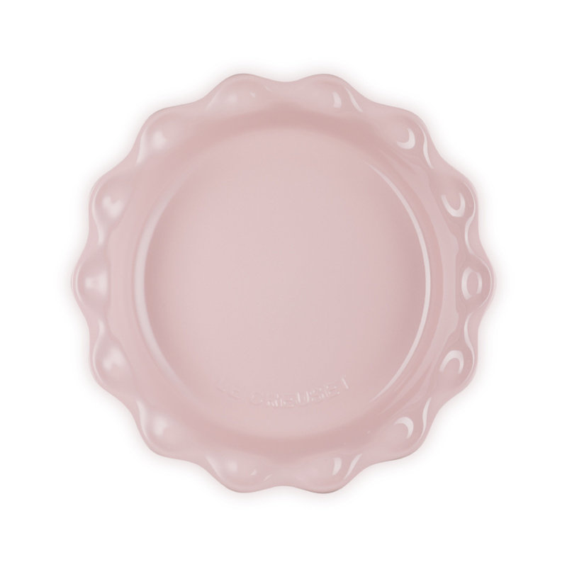 Le Creuset Stoneware Set Of 2 Heritage Fluted Pie Dish 9 In, Pink