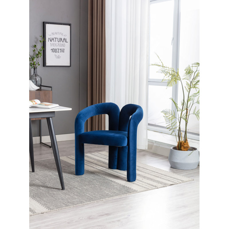 Keyt 16.54'' H Upholstered Armchair, Navy Velvet, 27.95" H x 25.2" W x 19.88" D