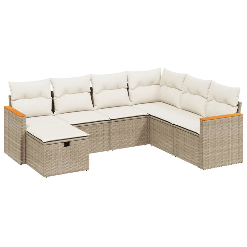 Ensemble de canapé de jardin en rotin PE 7 pièces Vidaxl