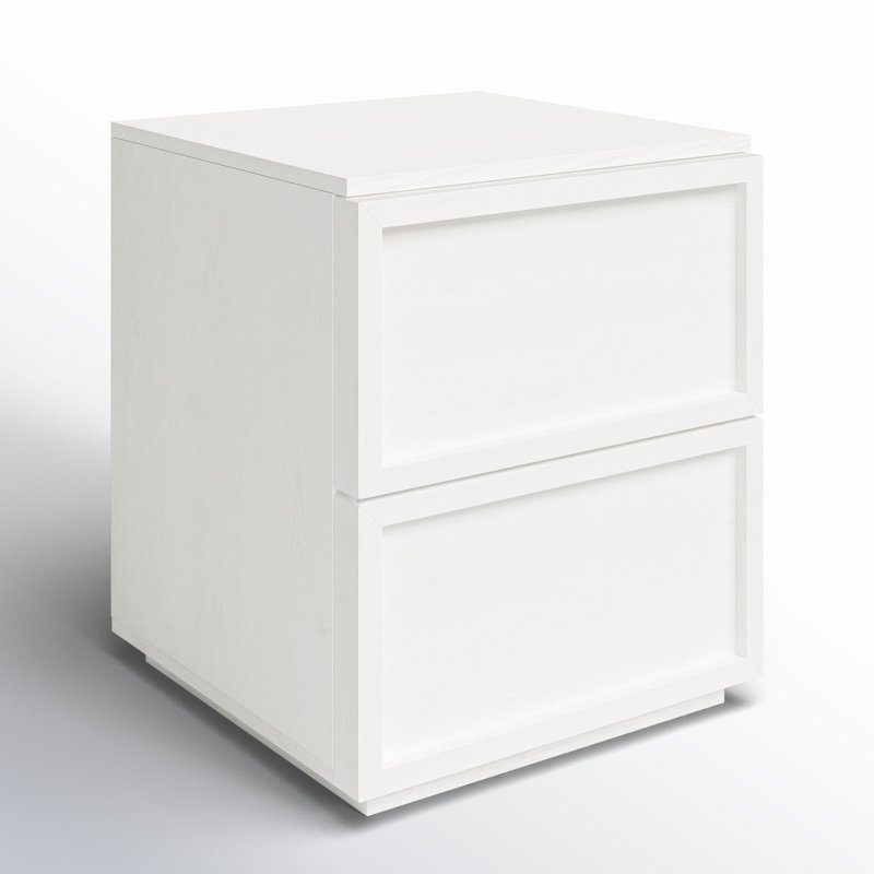 Hudson 2-Drawer 17.7" Nightstand, White Washed